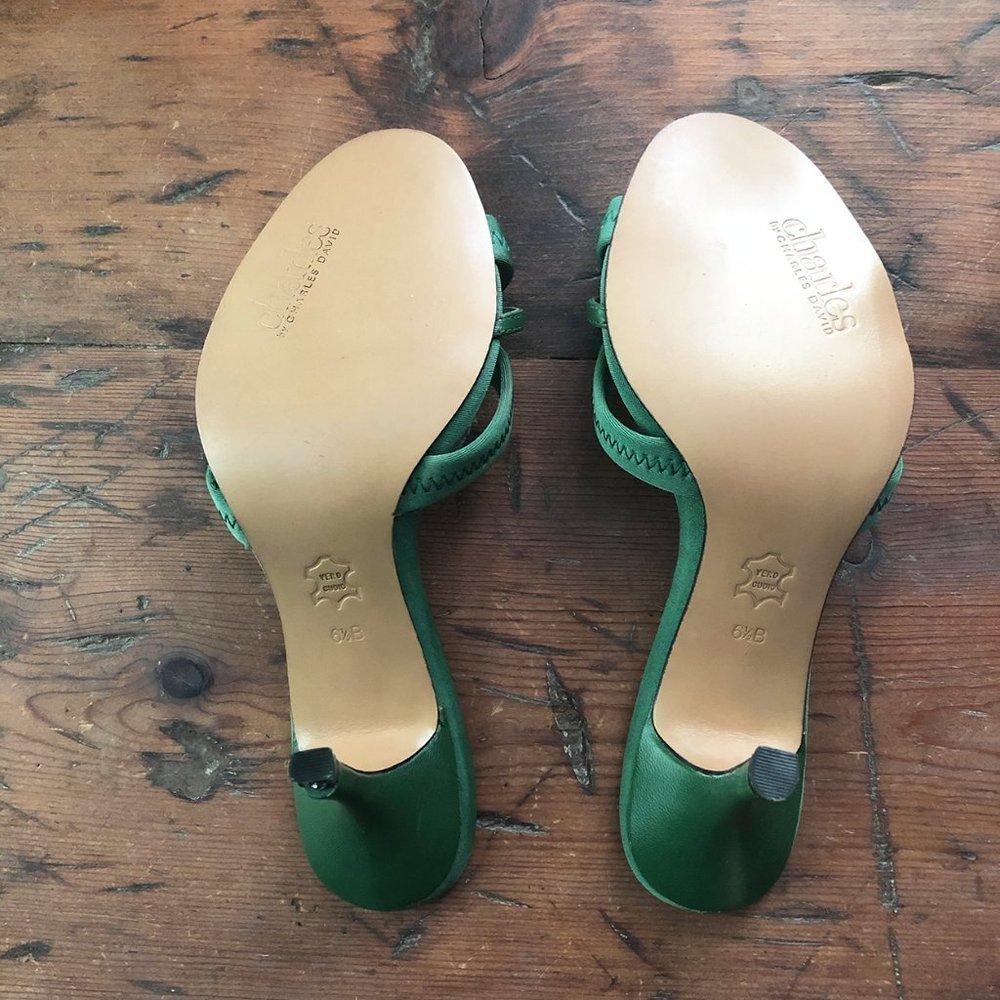Charles David Leaf Green Slide Sandals Size 6.5 B NEW - Picture 3 of 5